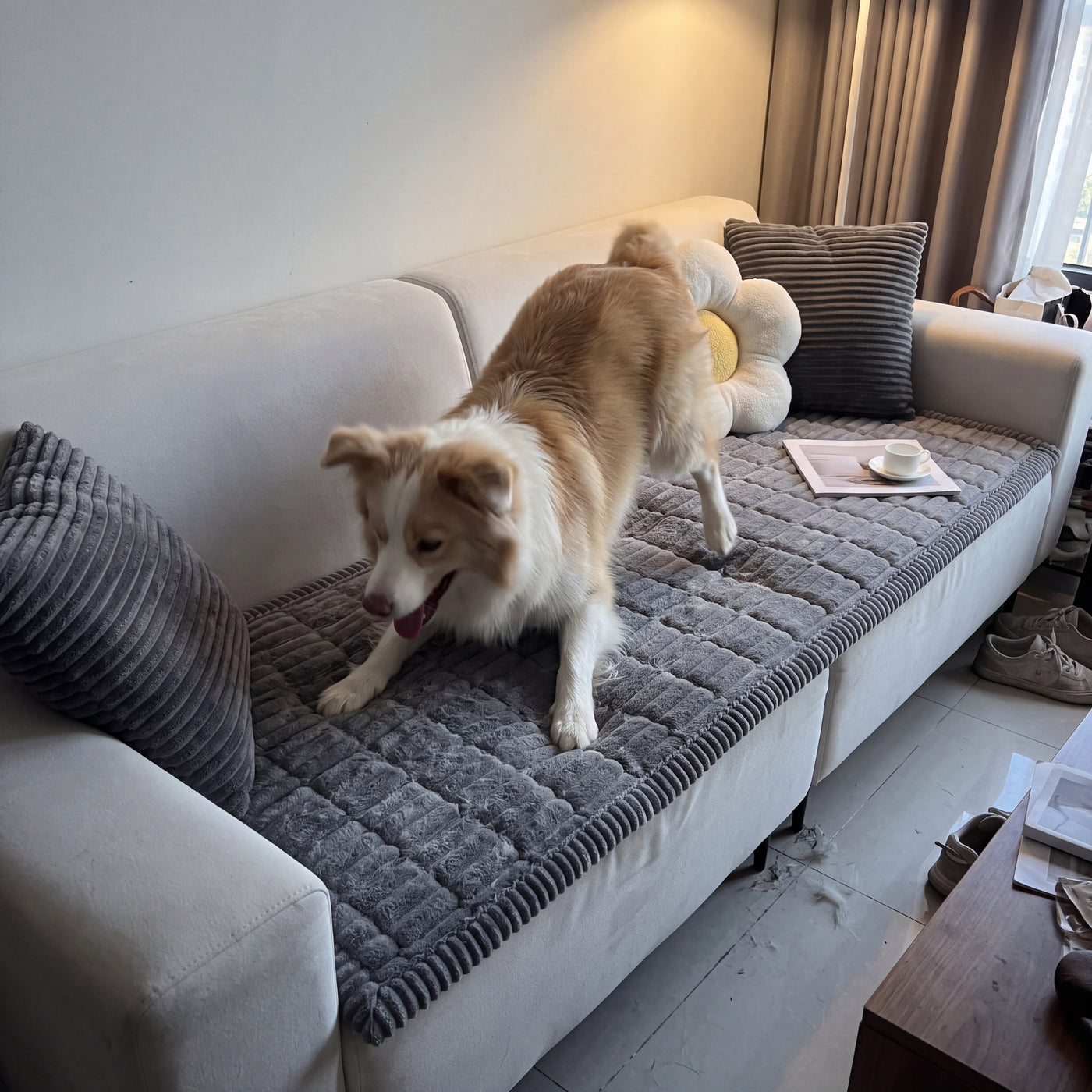Non Slip Sofa Cover for Dog Hair and Scratches