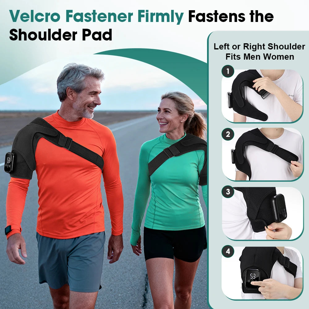 Electric Heating Heated Shoulder Brace Wrap Shoulder Massage Support Belt Strap with Adjustable of Heating