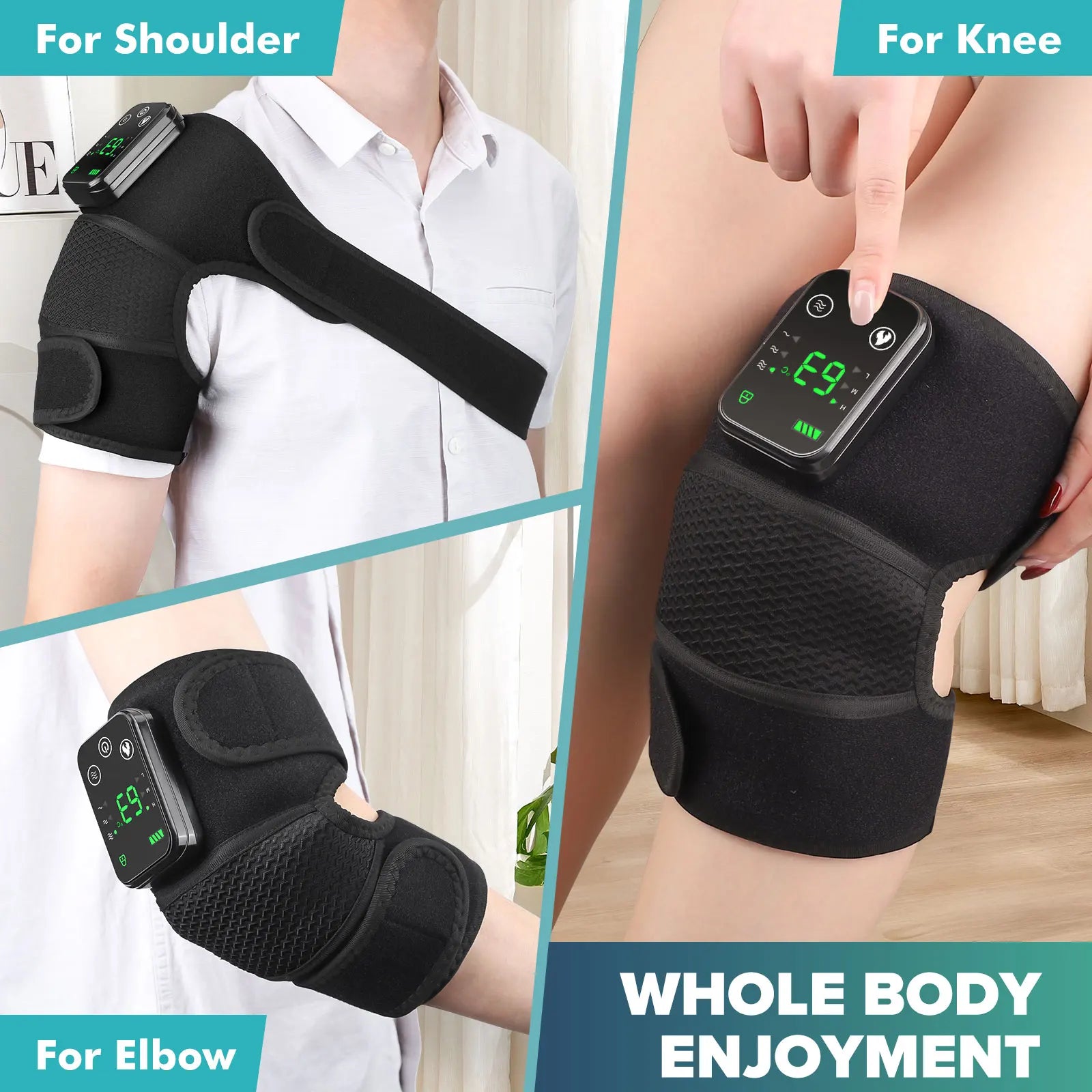 Electric Heating Heated Shoulder Brace Wrap Shoulder Massage Support Belt Strap with Adjustable of Heating