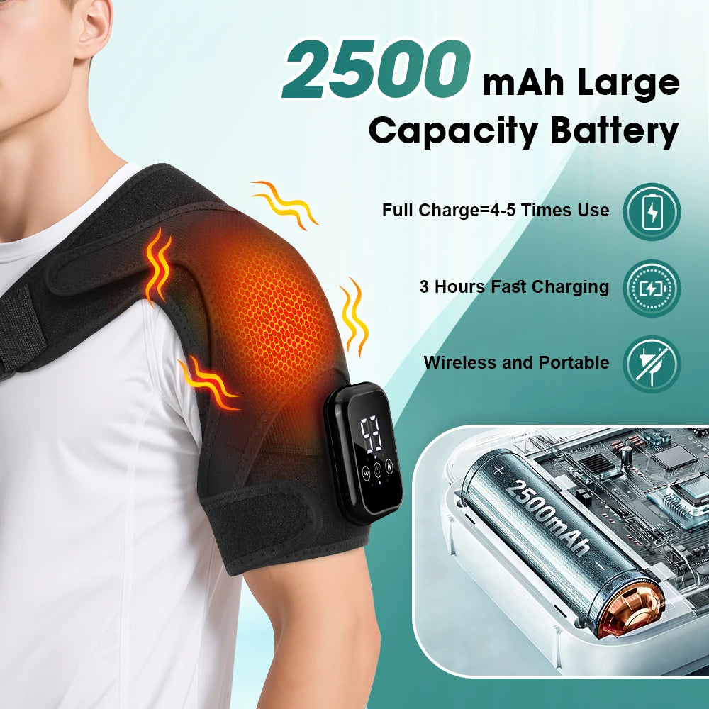 Electric Heating Heated Shoulder Brace Wrap Shoulder Massage Support Belt Strap with Adjustable of Heating