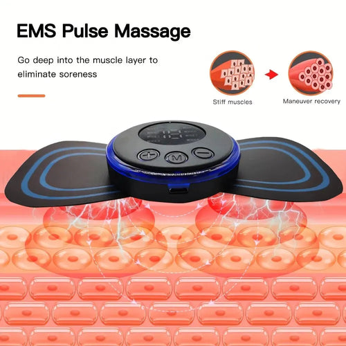 8 Modes Rechargeable Neck Massager with Remote Control EMS Low Frequency Pulse Massager For Muscle Relaxation Relief The Pain